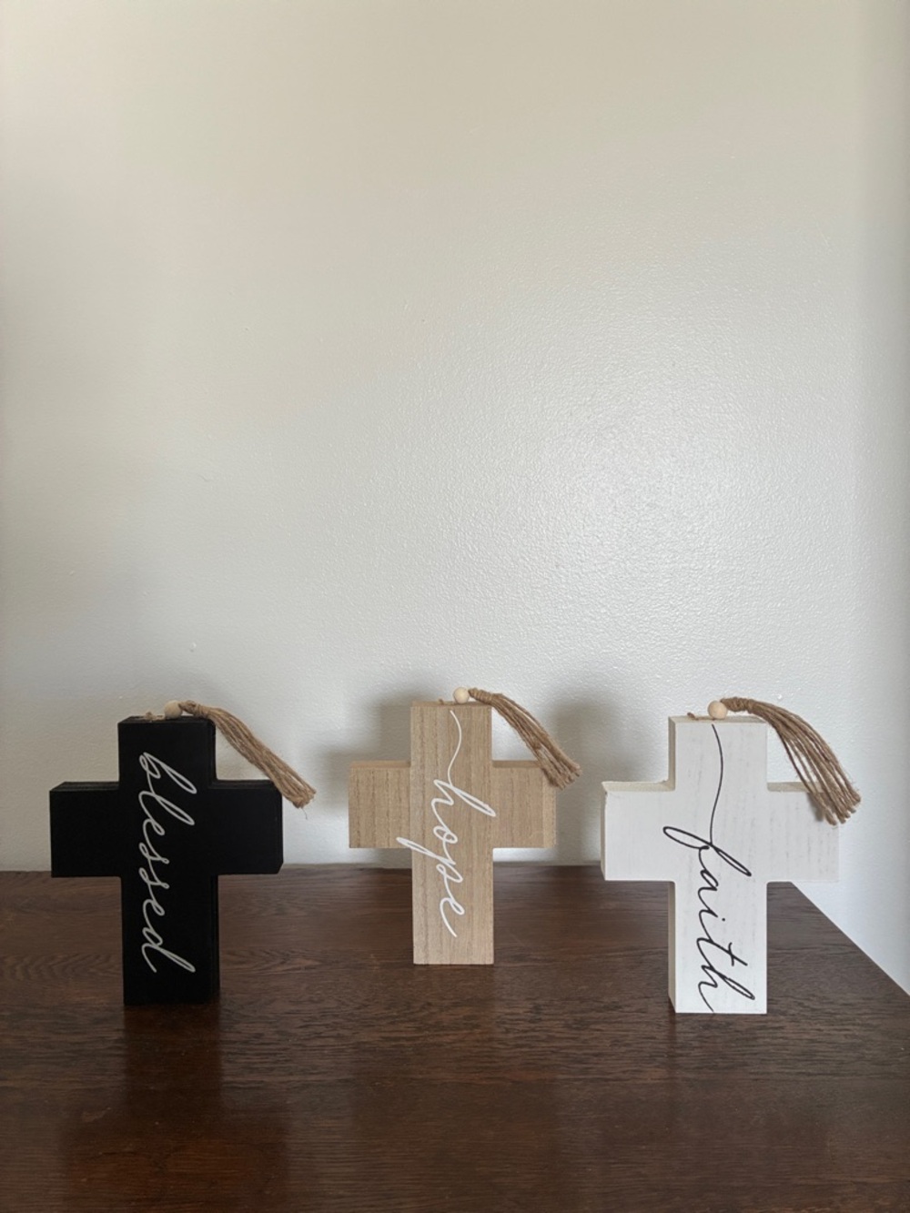 NWT - HOPE, FAITH & BLESSED Wooden Cross Trio - Picture 8 of 14